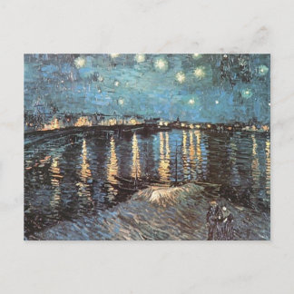 Cartão Postal Vincent Van Gogh - A luz estelar sobre o Ródano