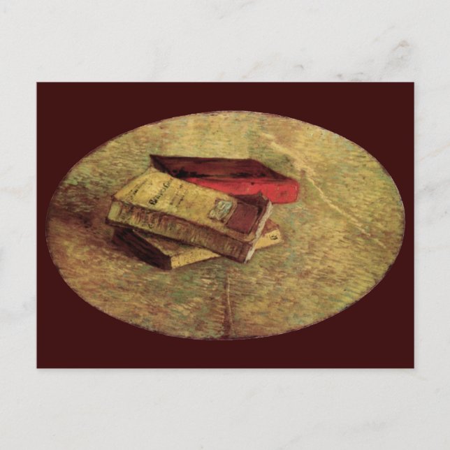 Cartão Postal Vincent van Gogh - Ainda vive com três livros (Frente)