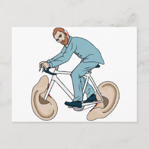 Cartão Postal Vincent Van Gogh Andando De Bicicleta Com Ouvido E