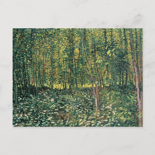 Cartão Postal Vincent van Gogh | Árvores e Subcrescimento, 1887 (Frente)
