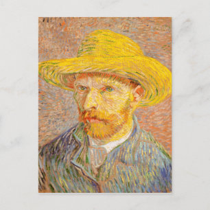 Cartão Postal Vincent Van Gogh autorretrato com arte de chapéu d
