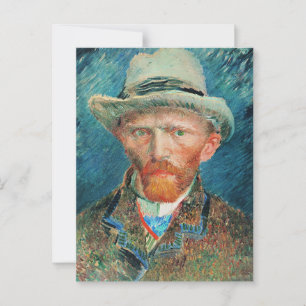 Cartão Postal Vincent van Gogh, autorretrato com chapéu