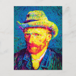 Cartão Postal Vincent Van Gogh - Autorretrato com Chapéu Pop Art