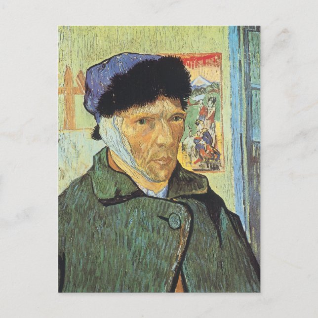 Cartão Postal Vincent van Gogh - Autorretrato com Orelha Bandada (Frente)