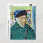Cartão Postal Vincent van Gogh - Autorretrato com ouvido colado<br><div class="desc">Autorretrato com ouvido curativo - Vincent van Gogh,  1889</div>
