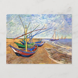 Cartão Postal Vincent Van Gogh - Barcos de Pesca na Praia