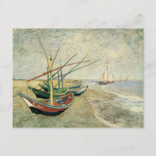 Cartão Postal Vincent van Gogh - Barcos de Pesca na Praia