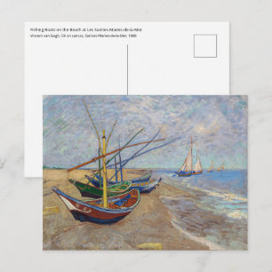Cartão Postal Vincent van Gogh - Barcos de Pesca na Praia