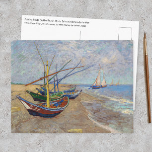 Cartão Postal Vincent van Gogh - Barcos de Pesca na Praia