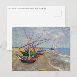 Cartão Postal Vincent van Gogh - Barcos de Pesca na Praia