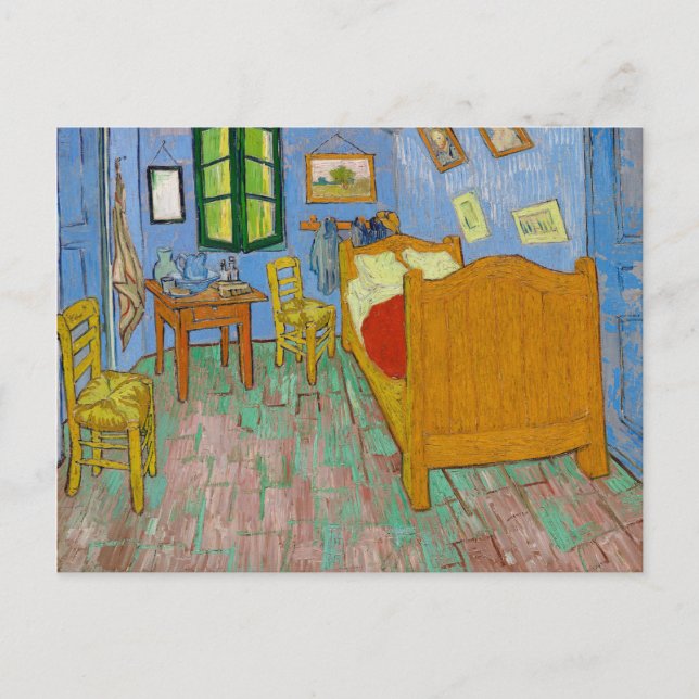 Cartão Postal Vincent Van Gogh Bedroom. Impressionismo arte de s (Frente)