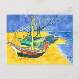 Cartão Postal Vincent van Gogh Boats em Saintes-Marie watercol