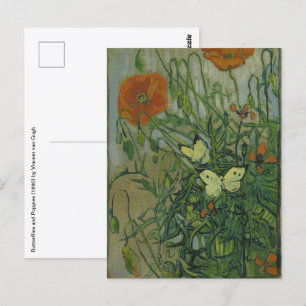 Cartão Postal Vincent van Gogh - Borboletas e Papoulas