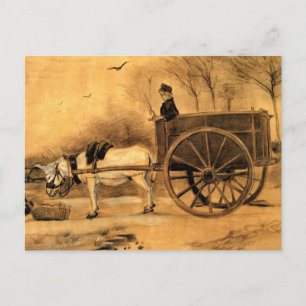 Cartão Postal Vincent van Gogh - Burro e Carrinho