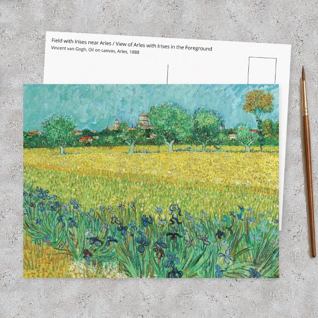 Cartão Postal Vincent van Gogh - Campo com Íris perto de Arles (Criador carregado)