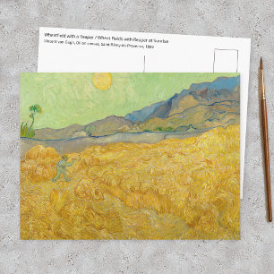 Cartão Postal Vincent van Gogh - Campo de Trigo com Ceifador