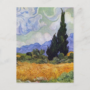 Cartão Postal Vincent van Gogh - Campo de Trigo com Cipras