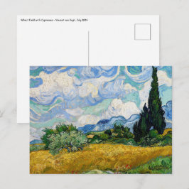 Cartão Postal Vincent Van Gogh - Campo de Trigo com Ciprestes