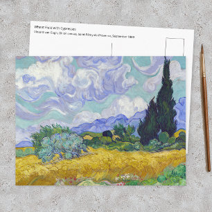 Cartão Postal Vincent Van Gogh - Campo de Trigo com Ciprestes