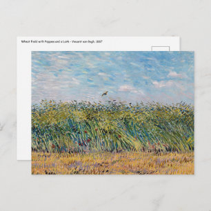 Cartão Postal Vincent van Gogh - Campo de trigo com Lark