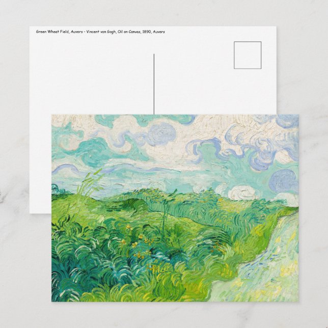 Cartão Postal Vincent van Gogh - Campo de Trigo Verde, Auvers (Frente/Verso)