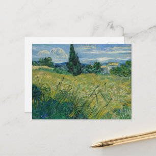 Cartão Postal Vincent Van Gogh, Campo de Trigo Verde com Ciprest
