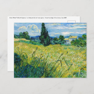 Cartão Postal Vincent van Gogh - Campo de Trigo Verde com Cypres