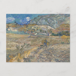 Cartão Postal Vincent Van Gogh, campo fechado com camponês