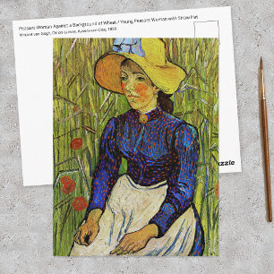 Cartão Postal Vincent van Gogh - Camponesa com Chapéu de Palha