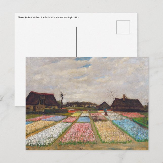 Cartão Postal Vincent van Gogh - Canteiros de Flores na Holanda (Frente/Verso)