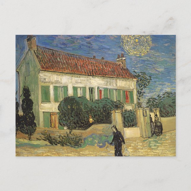 Cartão Postal Vincent van Gogh - Casa Branca à Noite (Frente)