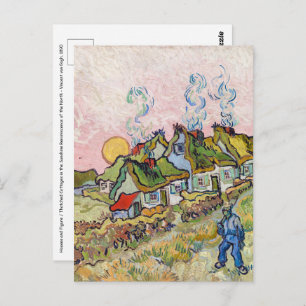 Cartão Postal Vincent van Gogh - Casas e Figura