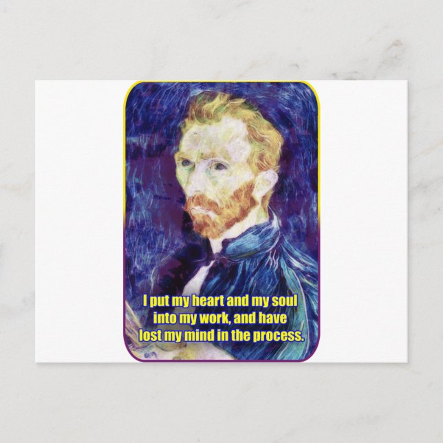 Cartão Postal Vincent van Gogh - Citação (Frente)