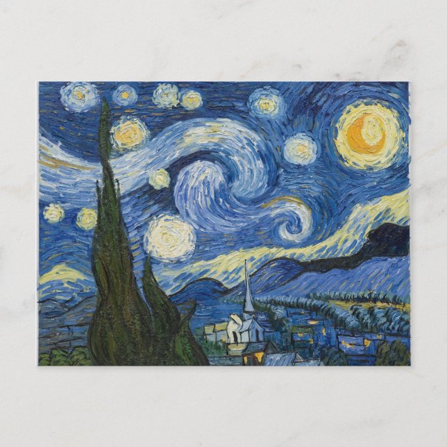 Cartão Postal Vincent Van Gogh é a noite estelar (Frente)