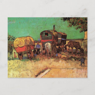 Cartão Postal Vincent van Gogh - Encampamento de ciganos caravan