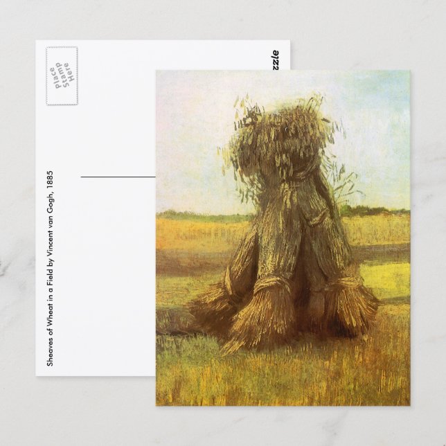 Cartão Postal Vincent van Gogh - Feixes de Trigo (Frente/Verso)