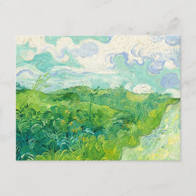Cartão Postal Vincent Van Gogh Green Wheatfield (Frente)