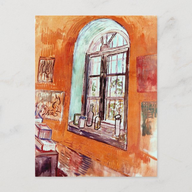 Cartão Postal Vincent Van Gogh - Janela do Estúdio de Vincent (Frente)