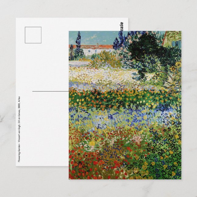 Cartão Postal Vincent van Gogh - Jardim de Flores (Frente/Verso)