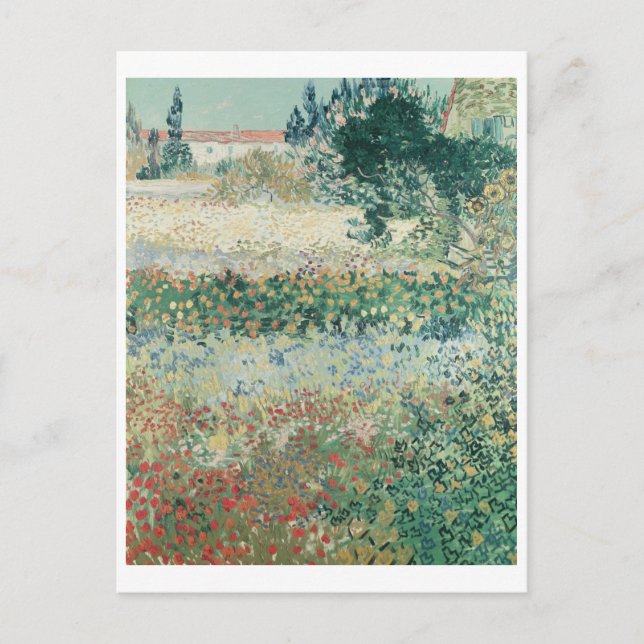 Cartão Postal Vincent van Gogh | Jardim em Bloom, Arles, 1888 (Frente)