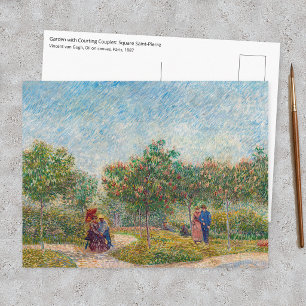 Cartão Postal Vincent van Gogh - Jardim em Montmarte com Amantes