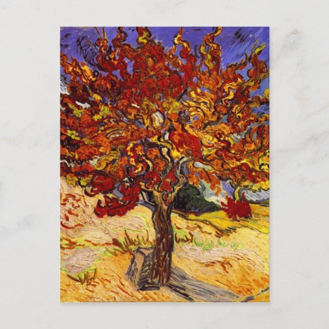 Cartão Postal Vincent Van Gogh Mulberry Tree Pintura de Arte fin (Frente)