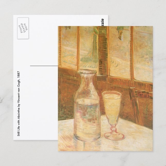 Cartão Postal Vincent van Gogh - Natureza-morta com absinto (Frente/Verso)