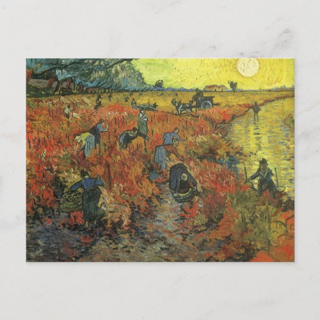 Cartão Postal Vincent van Gogh - O Vineyard Vermelho (Frente)