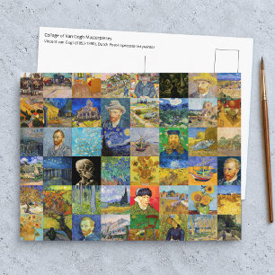 Cartão Postal Vincent van Gogh - Obras-primas Mosaico Remendado