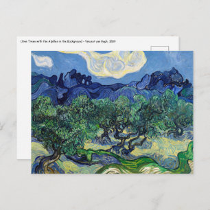 Cartão Postal Vincent van Gogh - Oliveiras com os Alpilles