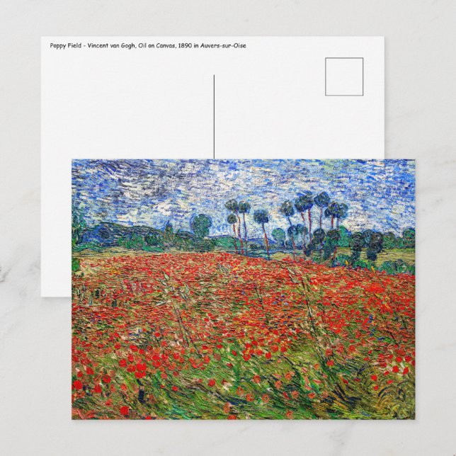 Cartão Postal Vincent van Gogh - Poppy Field (Frente/Verso)