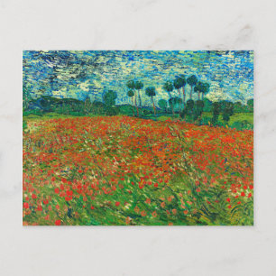 Cartão Postal Vincent Van Gogh Poppy Field Fine Art