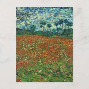 Cartão Postal Vincent Van Gogh Poppy Field Floral Vintage Art