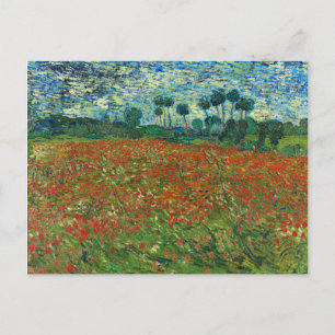 Cartão Postal Vincent Van Gogh Poppy Field Floral Vintage Art
